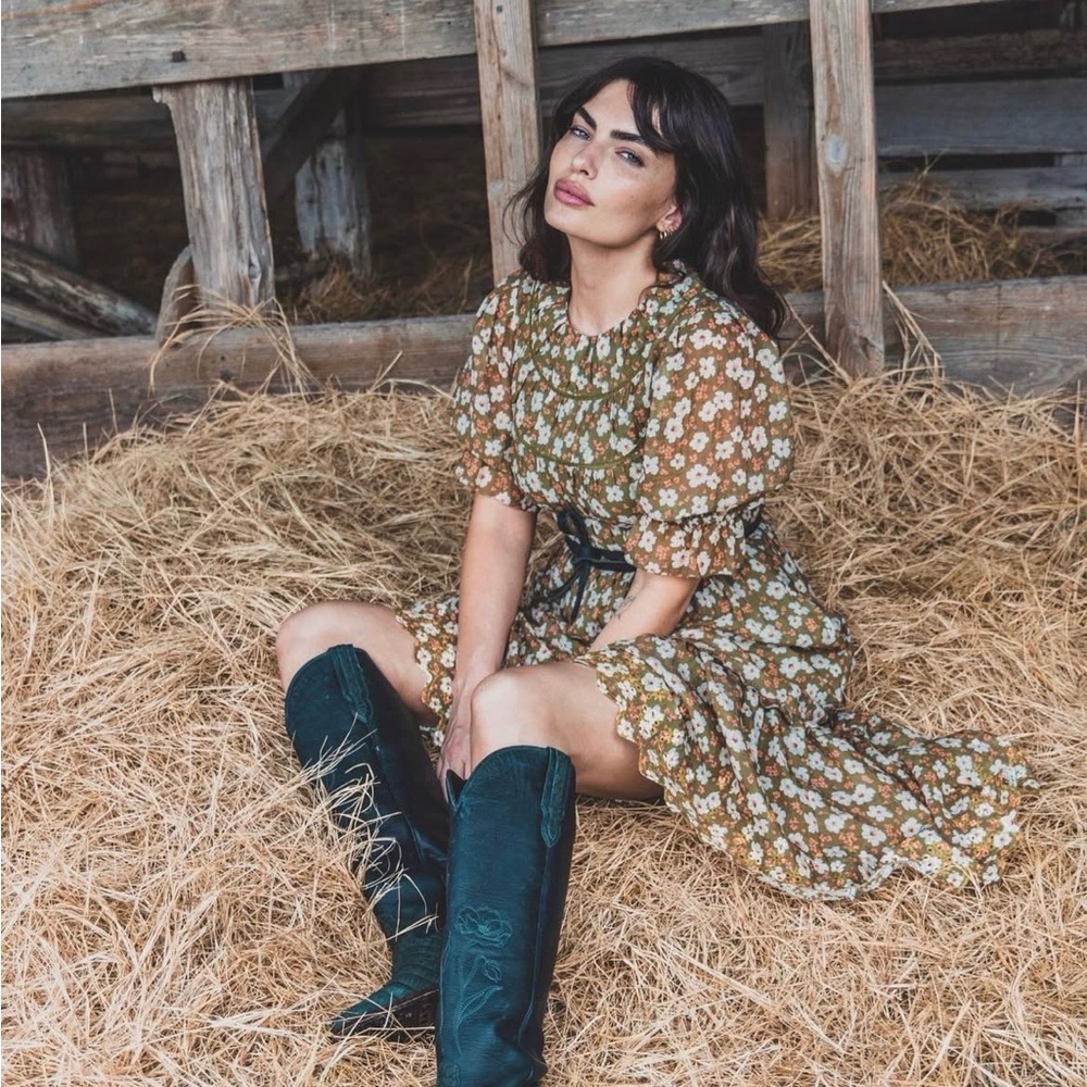 TECOVAS Kristopher Brock The Charlie Dress floral midi dress